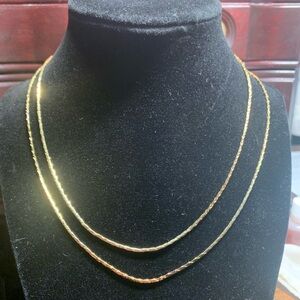 Elegant Double-Layer Gold Rope Necklace - Women Jewelry